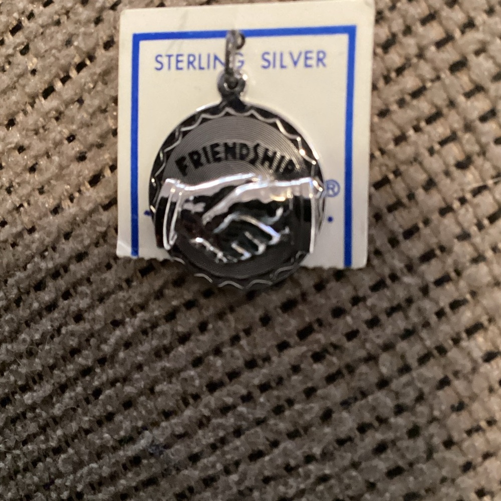 Sterling Silver Friendship Charm Vintage but NEW never used Spencer Co